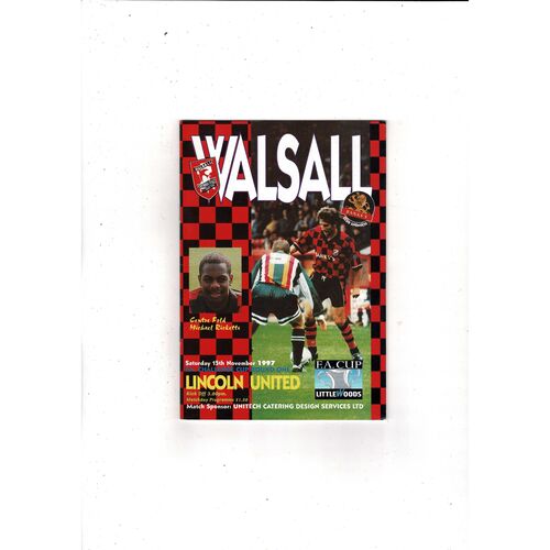Walsall v Lincoln United FA Cup Football Programme 1997/98