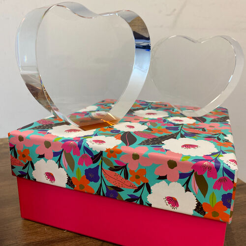 The Super Large 3D Tiree Colour heart Crystal