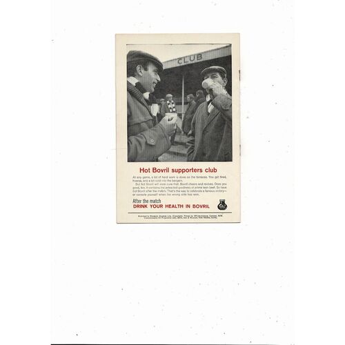 1965 England v Hungary Football Programme