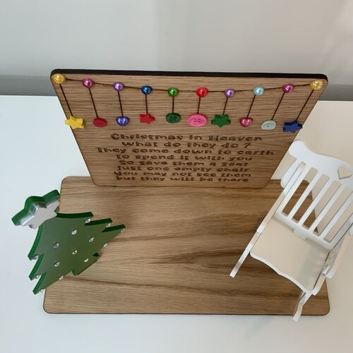 Christmas In Heaven Decoration | Customised Christmas Memorial | Save a Chair | Custom made Memorial Gift | Save A Seat