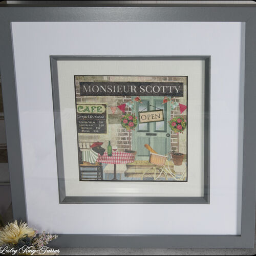 Monsieur Scotty French Café Scene – Decoupage Canvas Picture