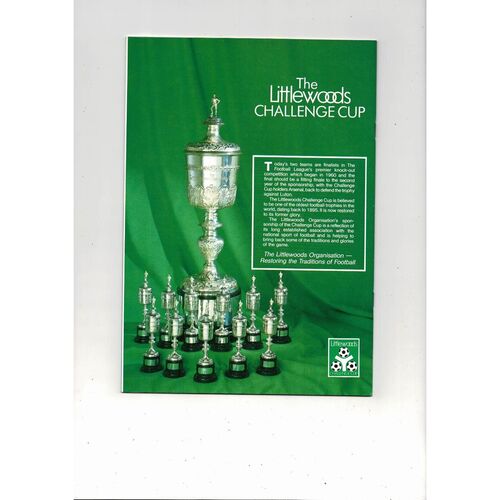 1988 Arsenal v Luton Town League Cup Final Football Programme