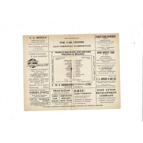 Scarborough v Workington FA Cup Football Programme 1970/71