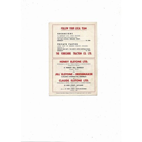 1969/70 Barnsley v Halifax Town Football Programme August