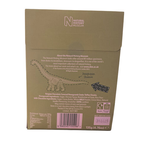 Patagotitan Poo (Milk Chocolate Honeycomb) Dinosaur Poo By The Natural History Museum (NHM) 135g