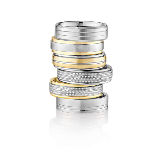 18ct 6mm DIAMOND CUT mille-grain soft court ring