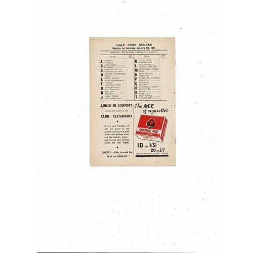 1950/51 Charlton Athletic v Blackpool FA Cup Football Programme