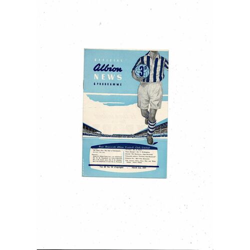1956/57 West Bromwich Albion v Arsenal FA Cup Football Programme