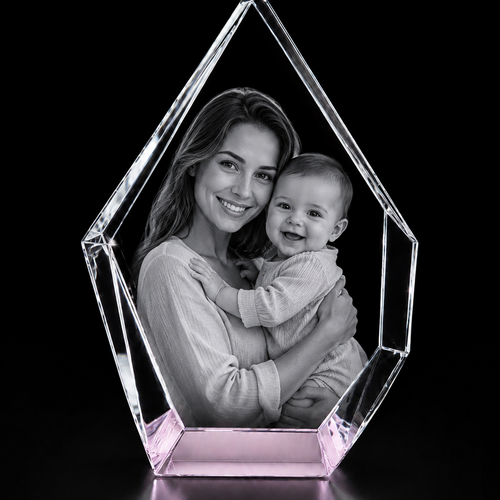 Personalised 3D Pink Crystal Iceberg – UK Exclusive