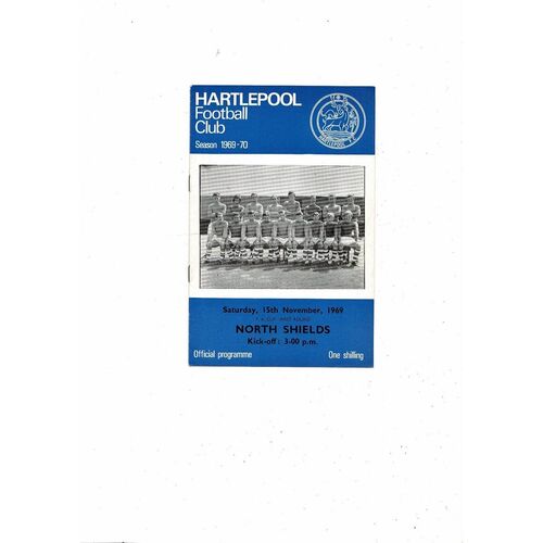 Hartlepool United v North Shields FA Cup Football Programme 1969/70