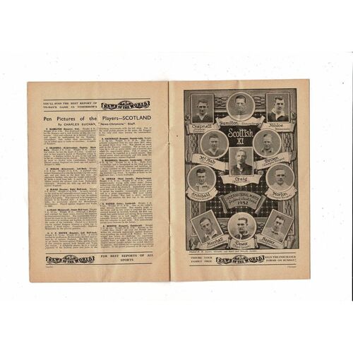 1932 England v Scotland Home International Original Football Programme