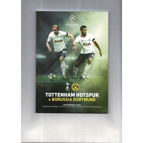 Tottenham Hotspur v Borussia Dortmund Champions League Football Programme 2017/18
