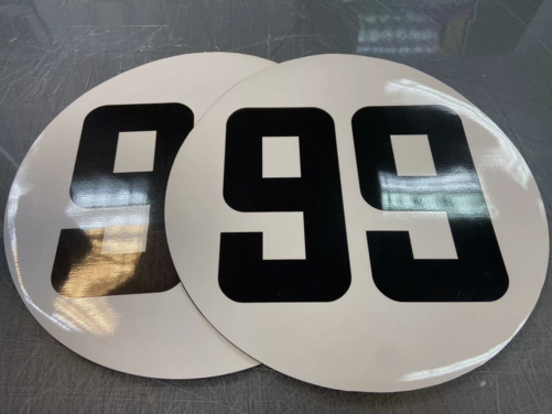 2 x Removable Magnetic Racing Numbers - Round roundels 400mm
