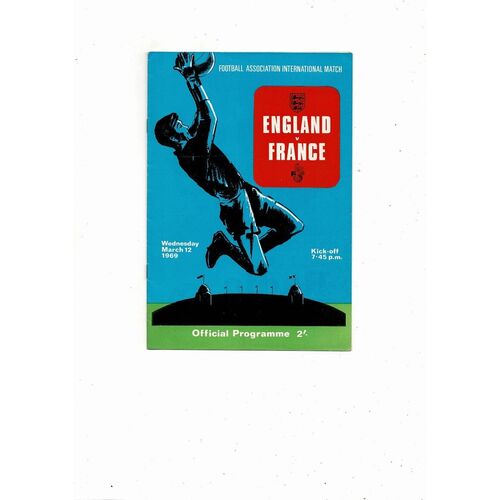 1969 England v France Football Programme