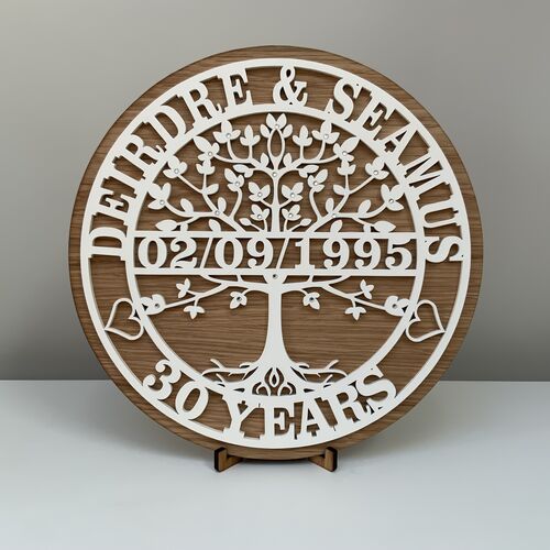Personalised Tree of Life Anniversary Plaque – Custom Names & Date