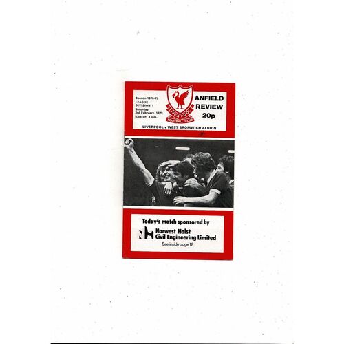 1978/79 Liverpool v West Bromwich Albion Football Programme