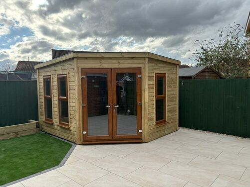 #PVC035 12x10 Corner Summer House