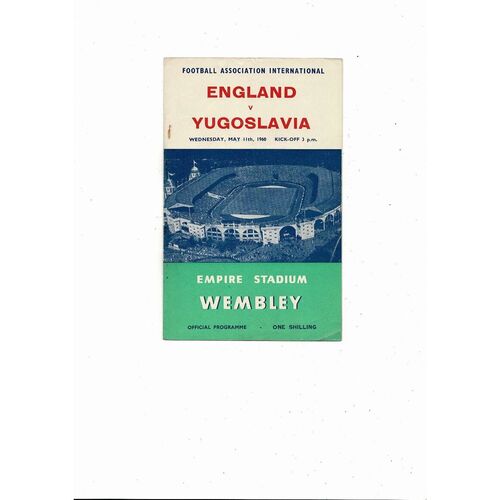 1960 England v Yugoslavia Football Programme
