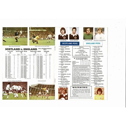 1974 Scotland v England Football Programme