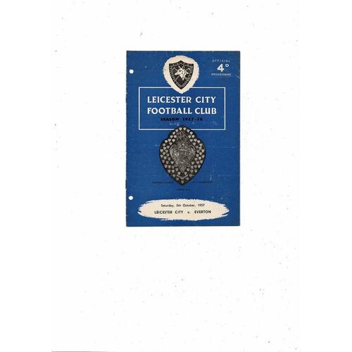 1957/58 Leicester City v Everton Football Programme