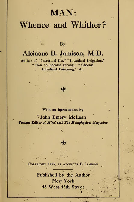 1922 | Man Whence and Whither