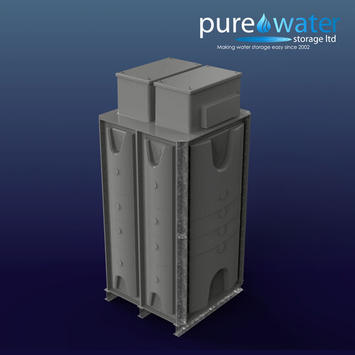 PW.1X1X2.IFB.DIV.AB(0.5+0.5) - 2000 LITRE SECTIONAL WATER TANK, INTERNALLY FLANGED BASE (IFB) C/W FVH