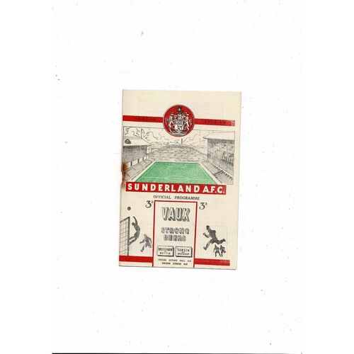 1954/55 Sunderland v Burnley Football Programme