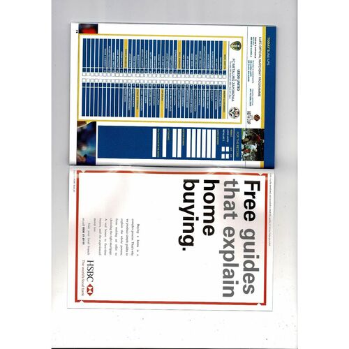 Leeds United v Metalurg Zaporizhia UEFA Cup Football Programme 2002/03