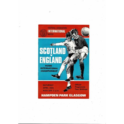 1970 Scotland v England Home Internatonal Championship Football Programme