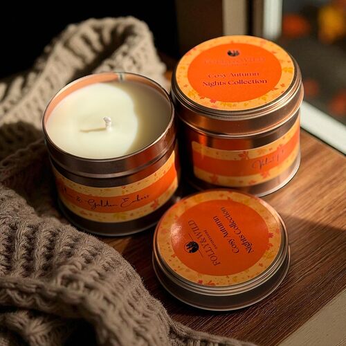 Cosy Autumn Nights Tinned Candle – Autumn Scented Candle