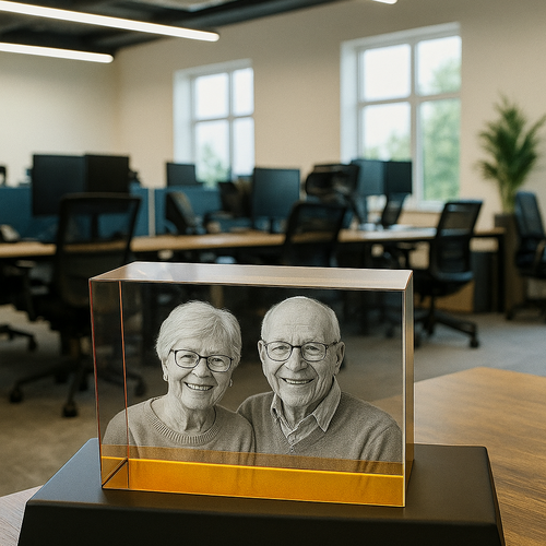 The Rio Super 3D Deluxe XX Large Honey Amber Crystal Block