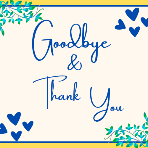 Goodbye and Thank you Hayley