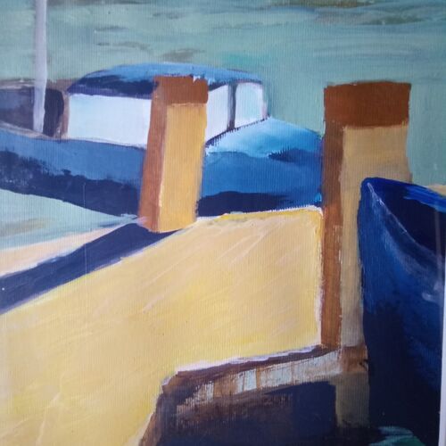 Moored near the town