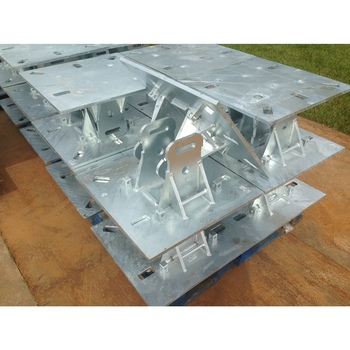 Securing of large temporary structures using bespoke base plates