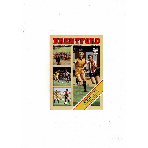 1981/82 Brentford v Bristol City Football Programme