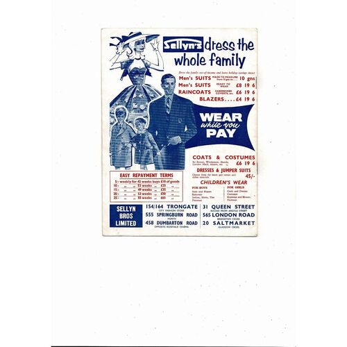 1960 Scotland v England Football Programme