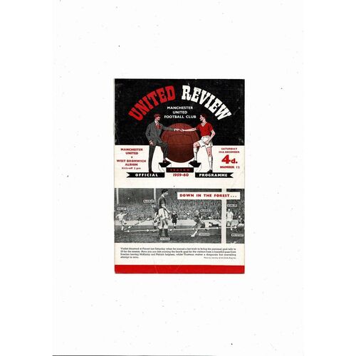 1959/60 Manchester United v West Bromwich Albion Football Programme