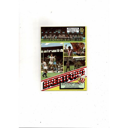 1983/84 Brentford v Scunthorpe United Football Programme