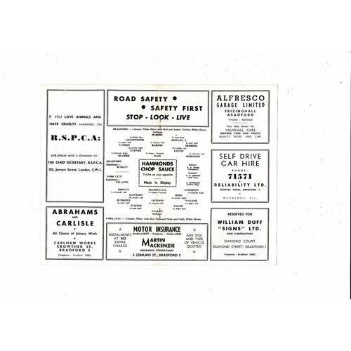 1967/68 Bradford Park Avenue v York City Football Programme