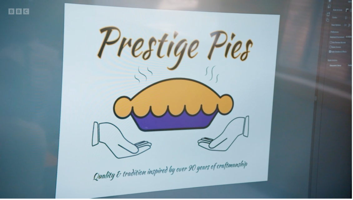 Logo with a pie and hands from the apprentice