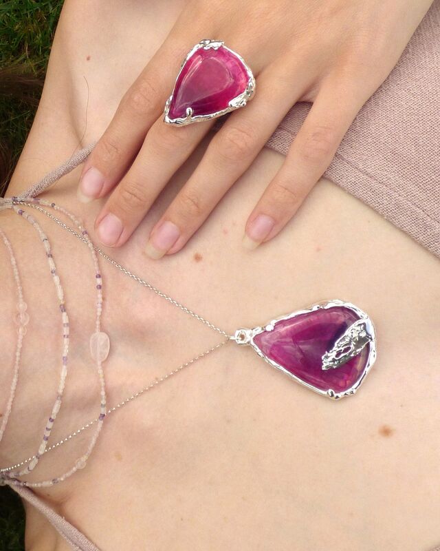 Natural Spider Web Solar Quartz Pendant