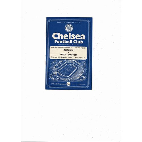 1958/59 Chelsea v Leeds United Football Programme