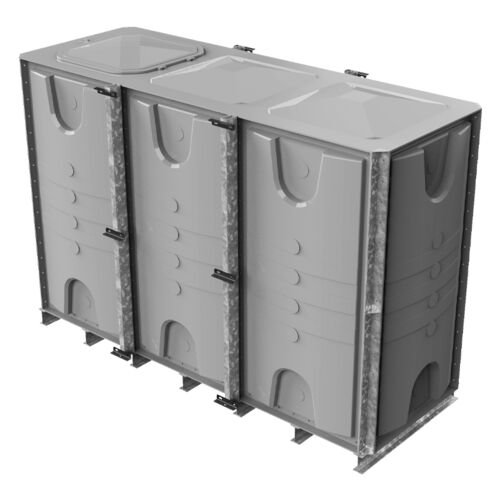 PW.3X1X2.IFB.AG - 6000 LITRE SECTIONAL WATER TANK, INTERNALLY FLANGED BASE (IFB)