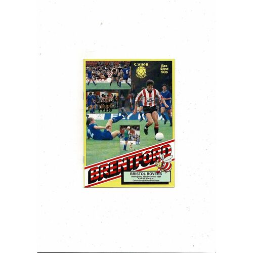 1984/85 Brentford v Bristol Rovers Football Programme