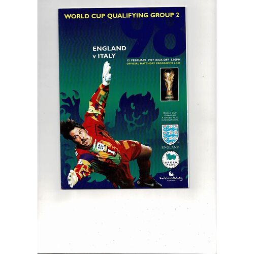1997 England v Italy Football Programme