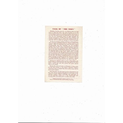 1957/58 Bexleyheath & Welling v Sittingbourne Kent League Football Programme