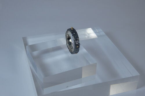 Night Sky Reticulated and Granulated Ring