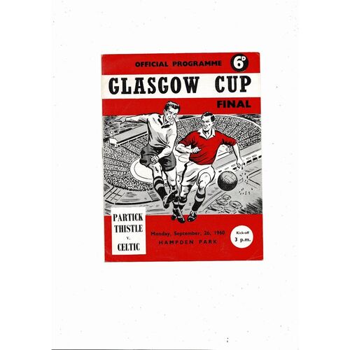1960 Glasgow Cup Final Partick Thistle v Celtic Football Programme