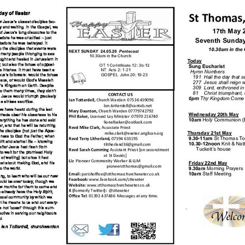 Pew Sheet | The Parish of St Thomas, Exeter