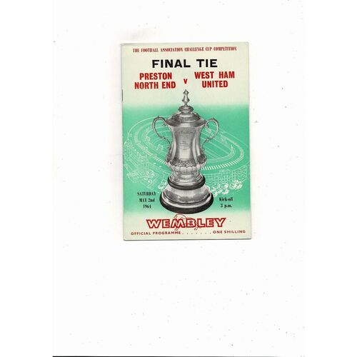 1964 Preston v West Ham United FA Cup Final Football Programme